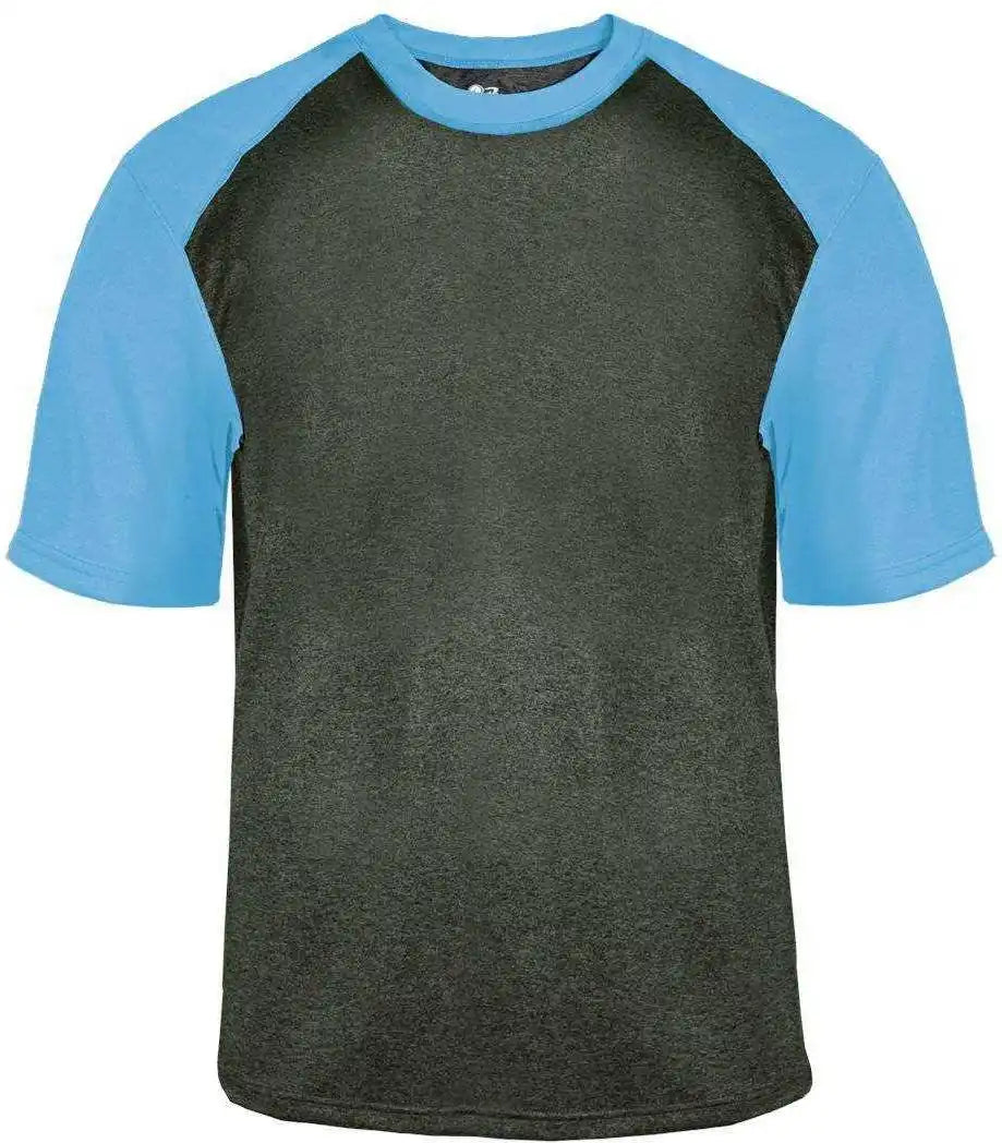 Badger Sport 4341 Heather Tee - Carbon Colombia Blue