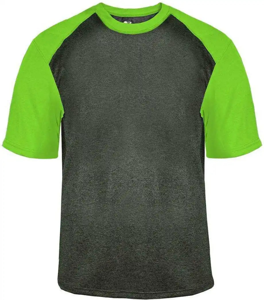 Badger Sport 4341 Heather Tee - Carbon Lime