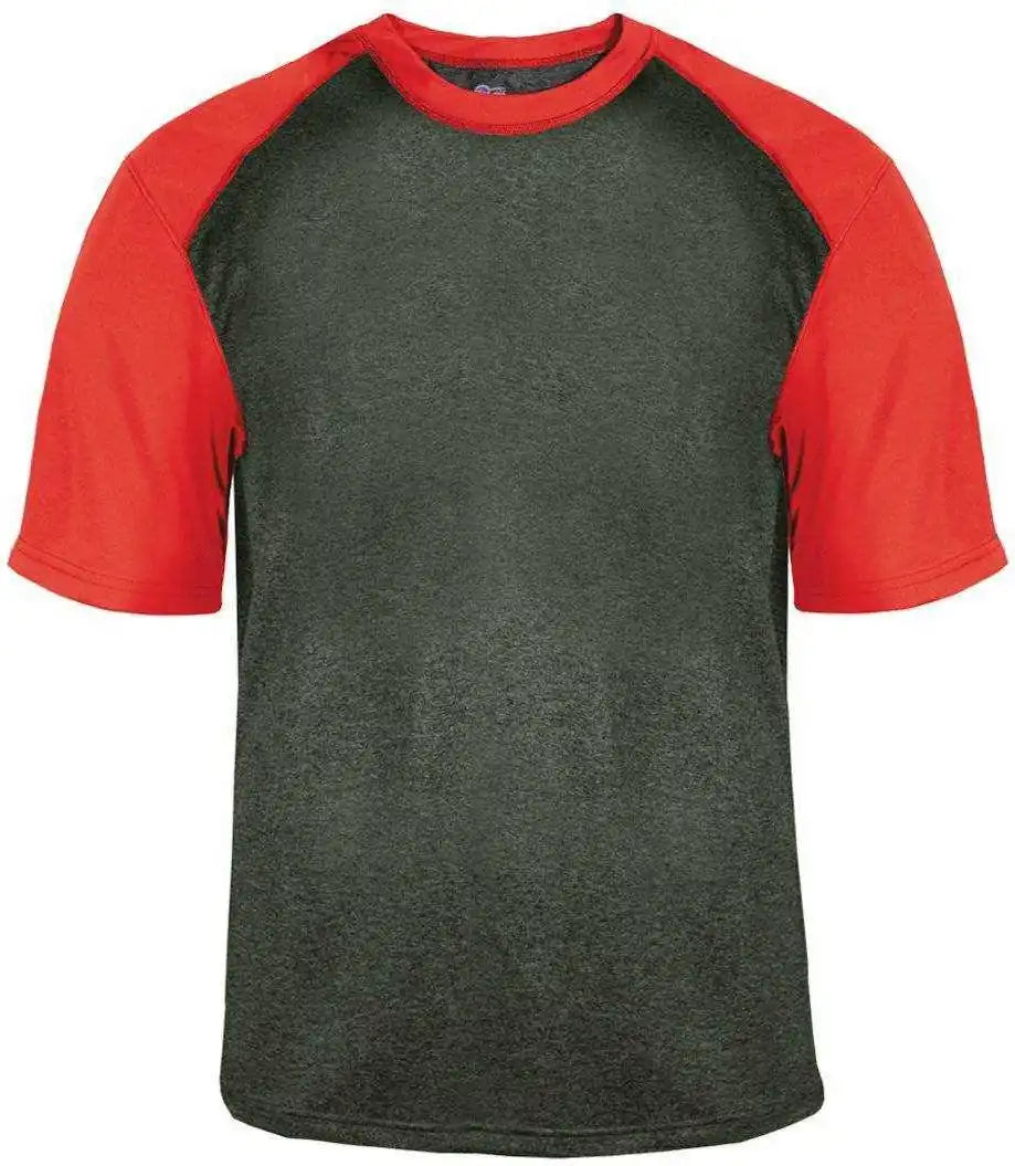 Badger Sport 4341 Heather Tee Carbon Red