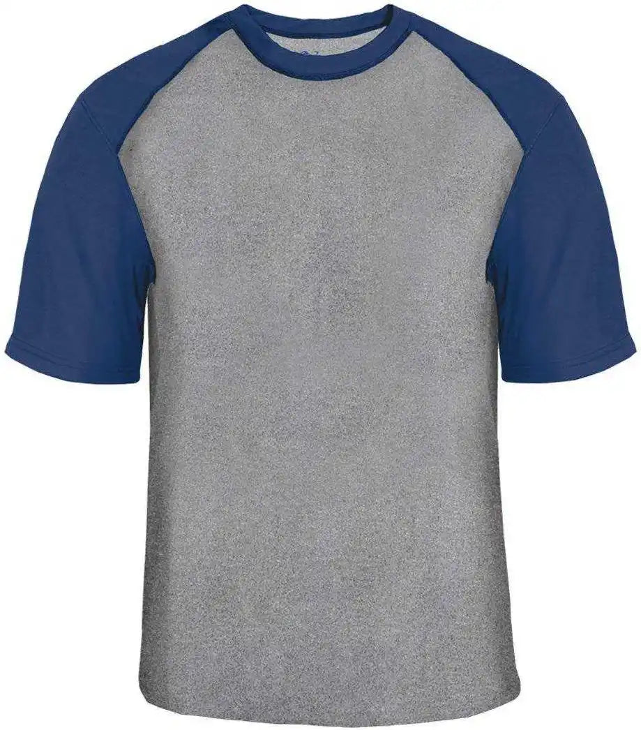 Badger Sport 4341 Heather Tee Steel Navy