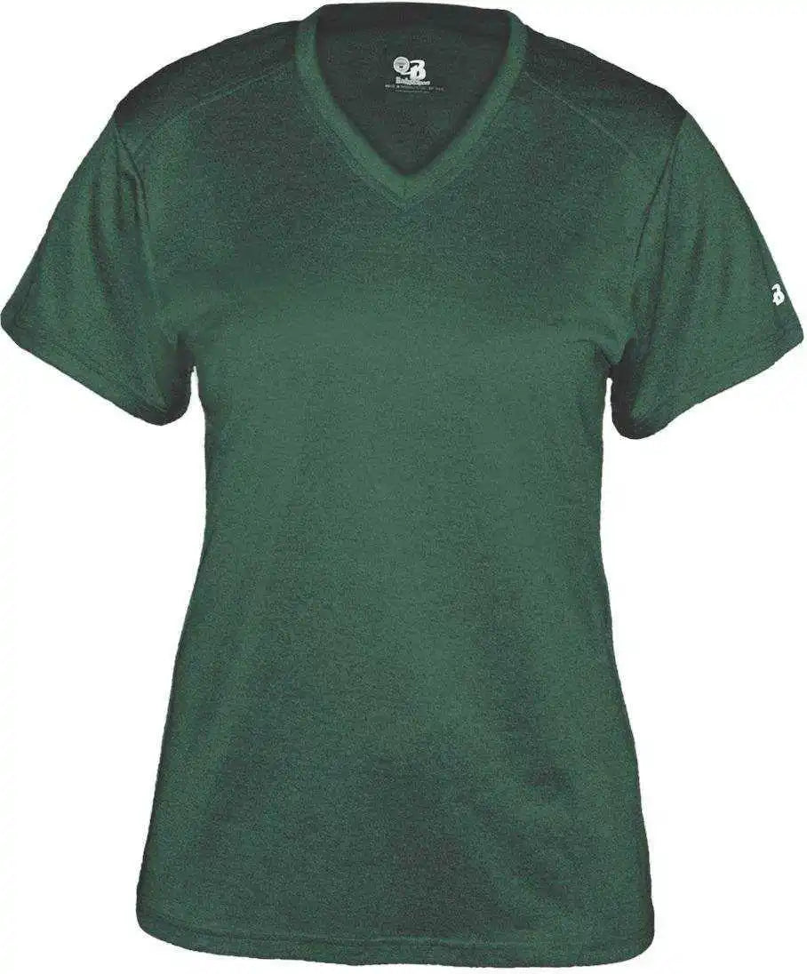 Badger Sport 4362 Pro Heather Ladies V-neck Tee - Forest