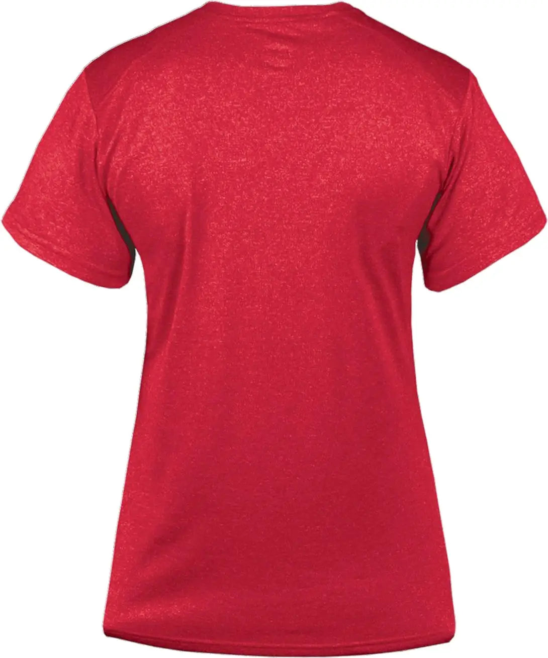 Badger Sport 4362 Pro Heather Ladies’ V-neck Tee - Redht