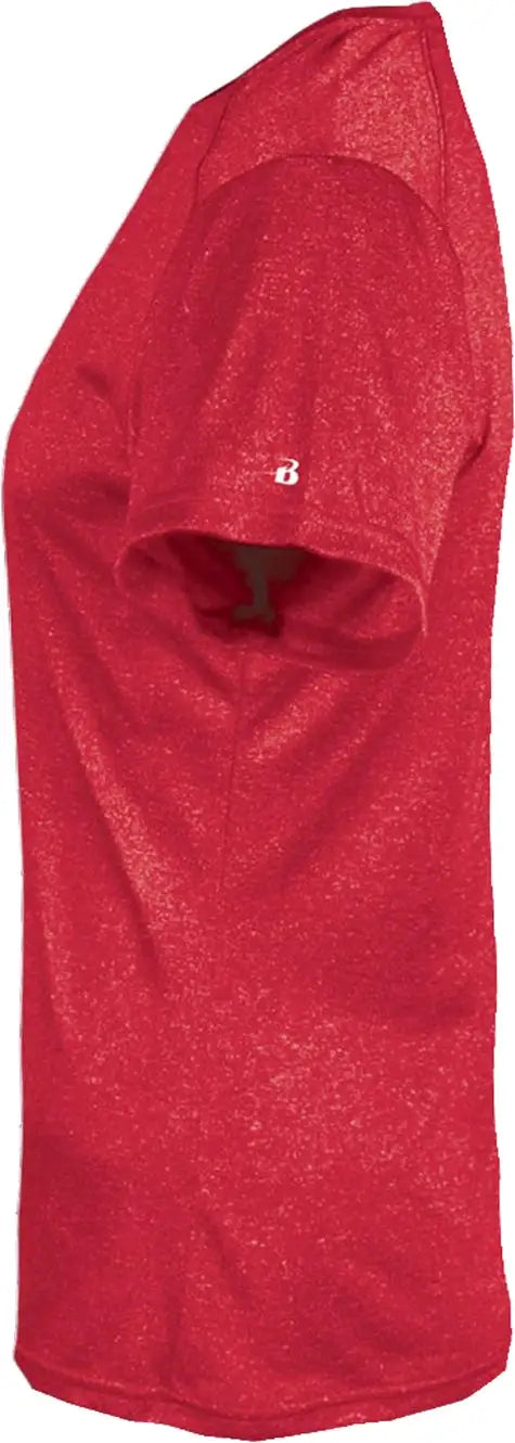 Badger Sport 4362 Pro Heather Ladies’ V-neck Tee - Redht
