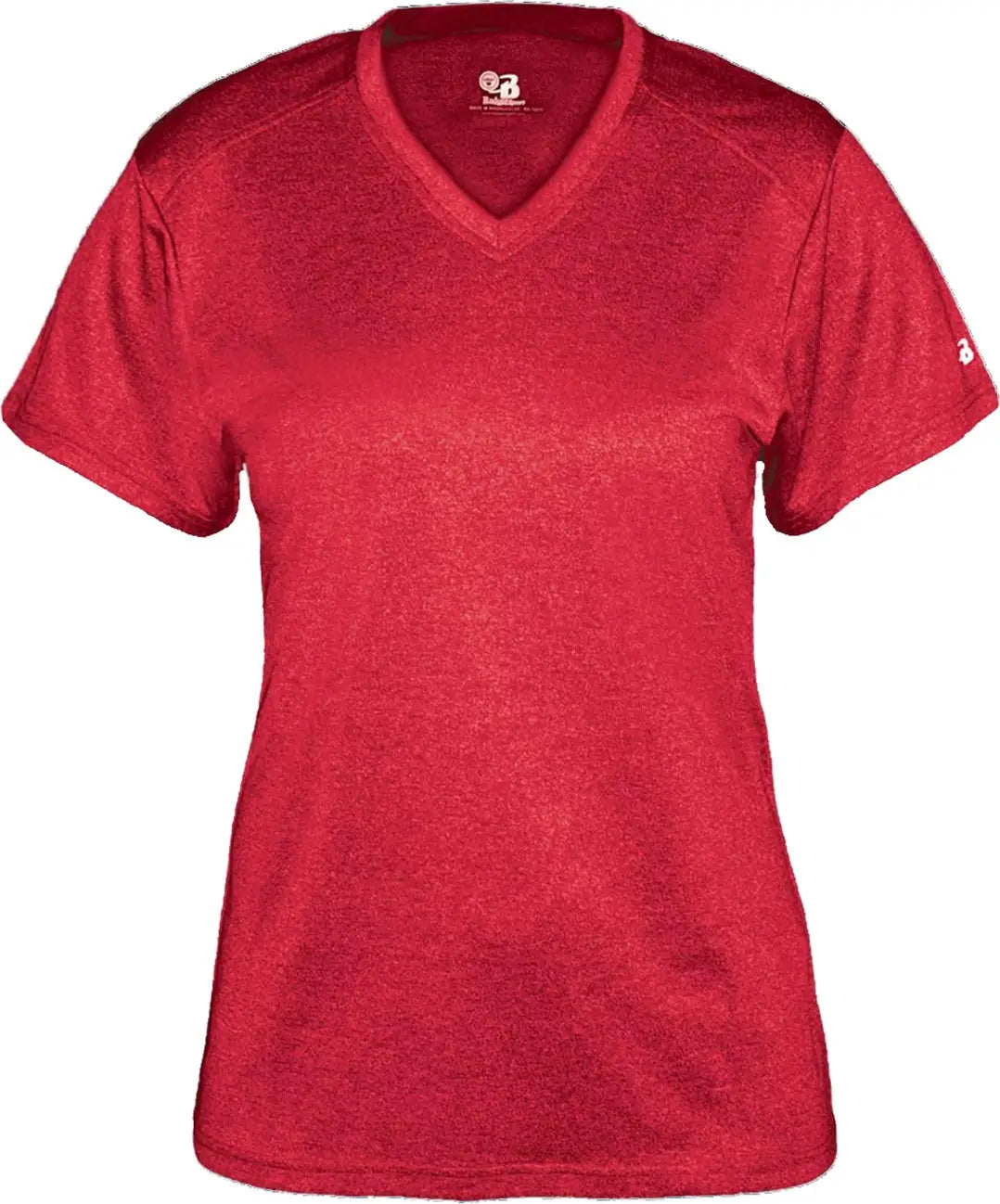 Badger Sport 4362 Pro Heather Ladies’ V-neck Tee - Redht