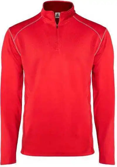Badger Sport 4438 Money Mesh 1/4 Zip - Red Silver