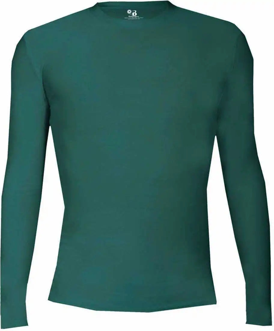 Badger Sport 4605 Pro Compression Long Sleeve Crew Forest
