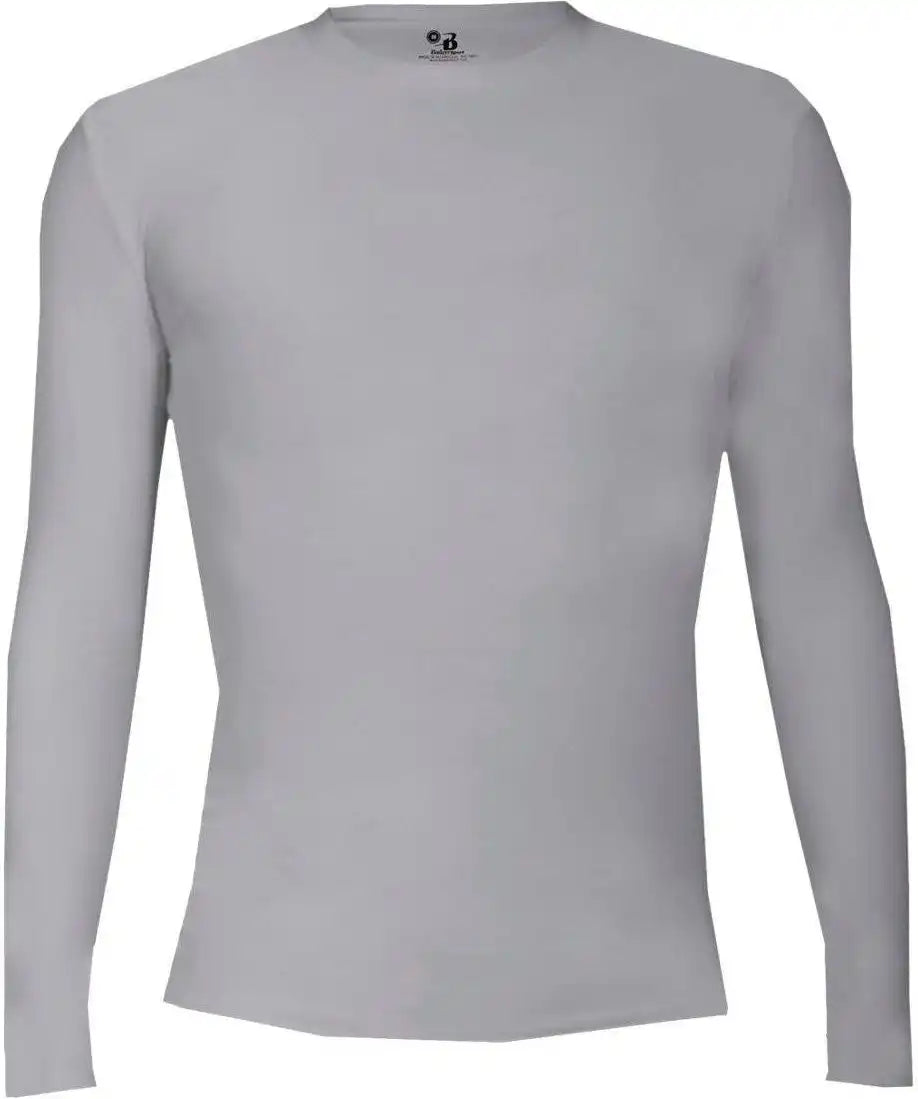 Badger Sport 4605 Pro-compression Long Sleeve Crew - Light Gray