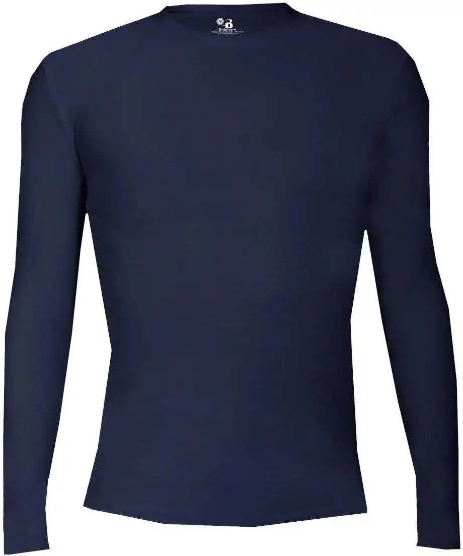Badger Sport 4605 Pro Compression Long Sleeve Crew Navy
