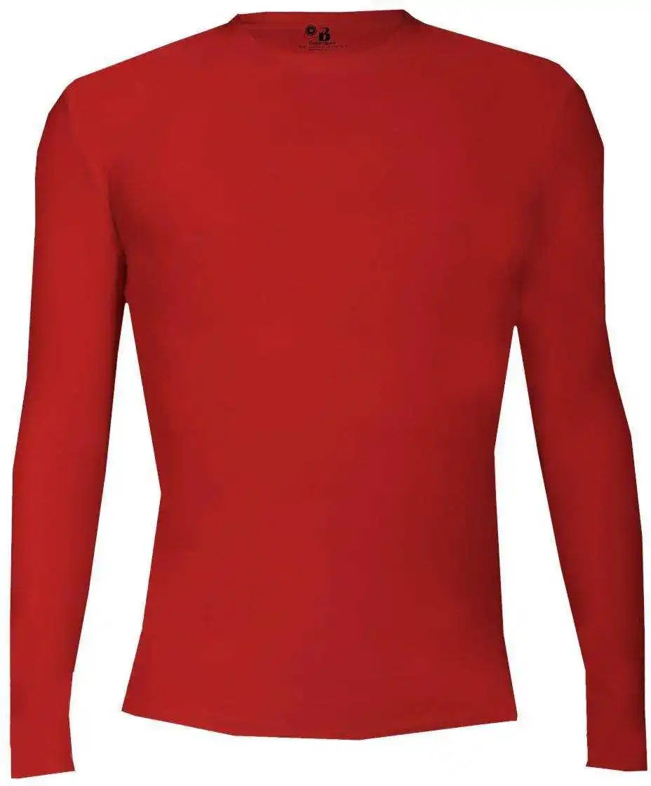 Badger Sport 4605 Pro Compression Long Sleeve Crew Red