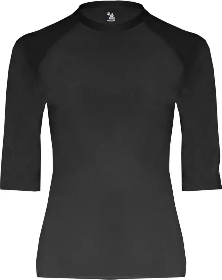 Badger Sport 4627 Pro Comprssion Half Sleeve Crew Black