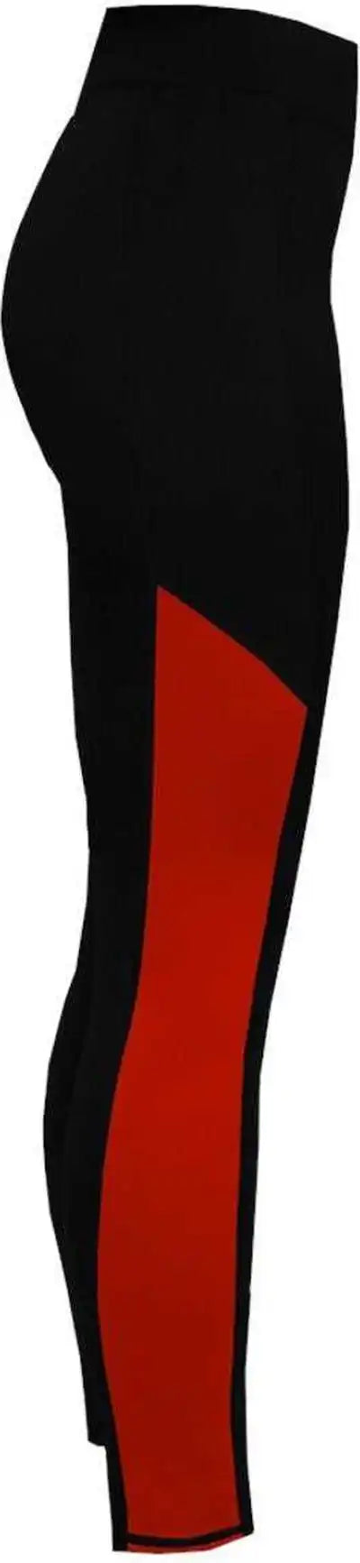 Badger Sport 4637 Panel Ladies Tight - Black Red
