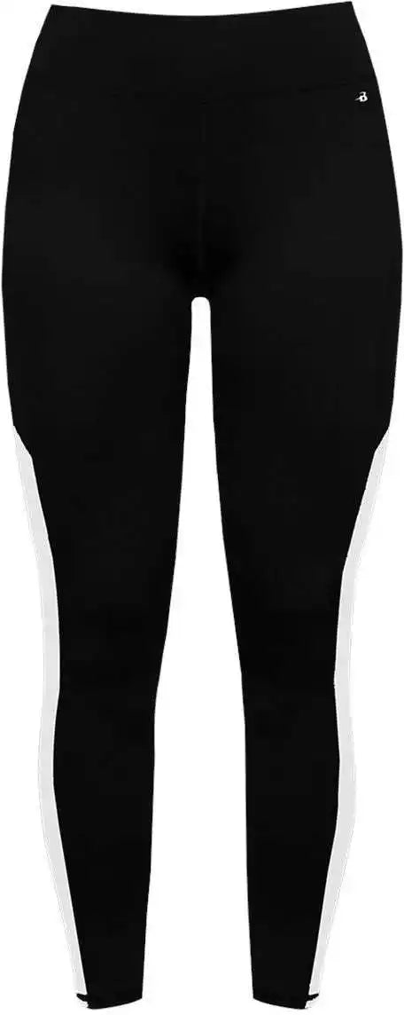 Badger Sport 4637 Panel Ladies Tight - Black White
