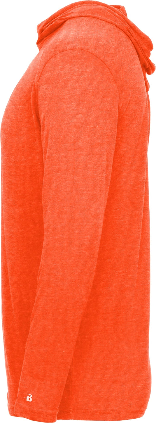 Badger Sport 4905 Tri-blend Surplice Hoodie Tee - Burnt Orange Heather