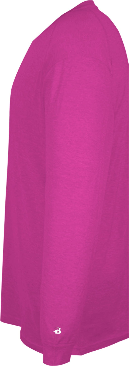 Badger Sport 4944 Tri-blend L/s Tee - Hot Pink Heather