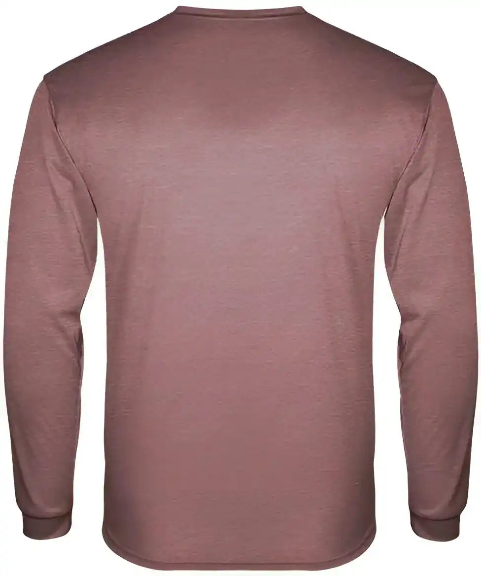 Badger Sport 4944 Tri Blend Long Sleeve Tee Maroon Heather