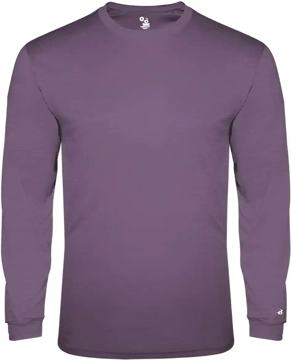 Badger Sport 4944 Tri Blend Long Sleeve Tee Purple Heather