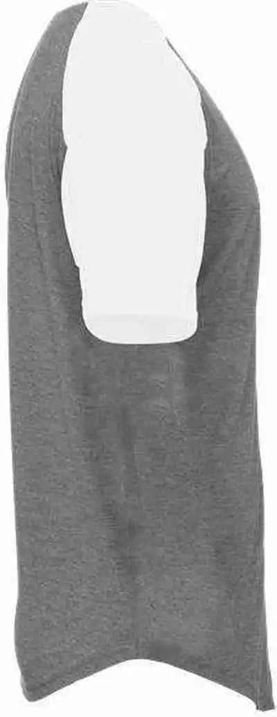 Badger Sport 495000 Tri Blend Full Button Tee Graphite Heather White