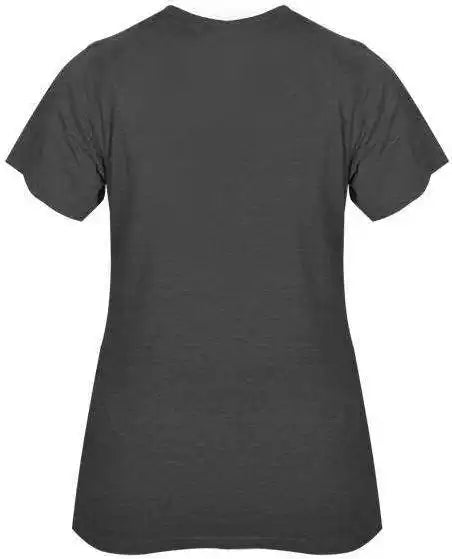 Badger Sport 4962 Tri Blend Ladies’ v Neck Tee Black Heather