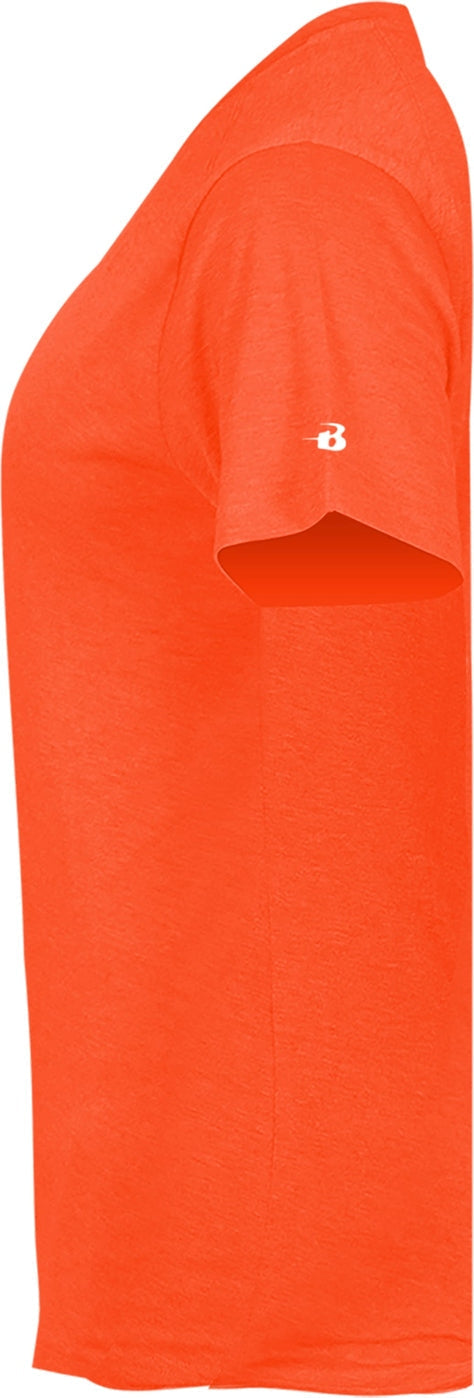 Badger Sport 4962 Tri-blend Ladies V-neck Tee - Burnt Orange Heather