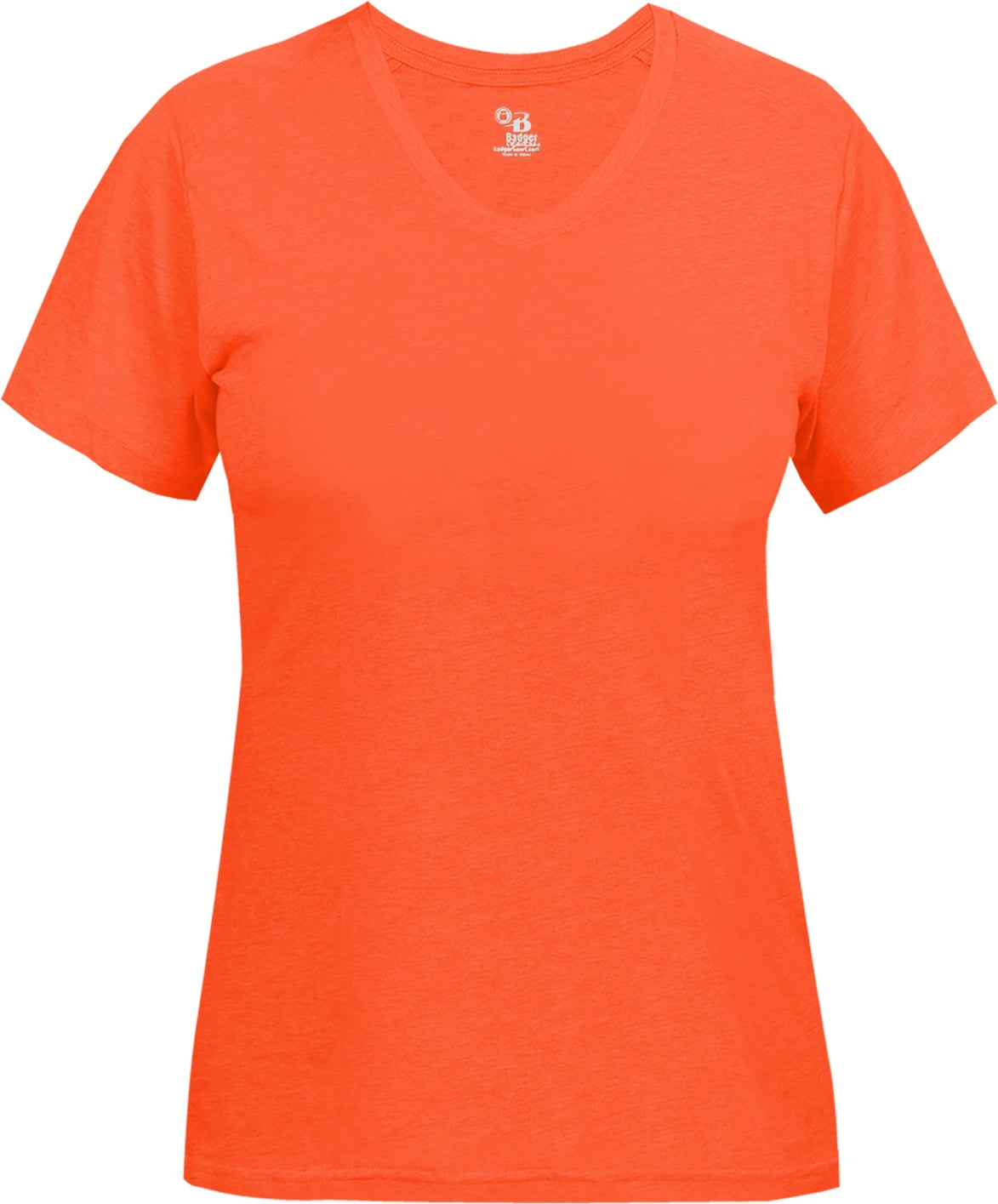 Badger Sport 4962 Tri-blend Ladies V-neck Tee - Burnt Orange Heather - Xs