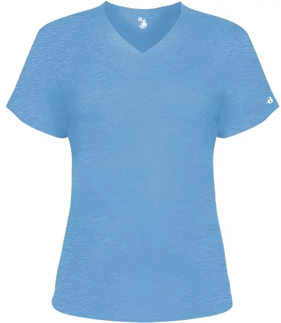 Badger Sport 4962 Tri-blend Ladies’ V-neck Tee - Columbia Blue Heather