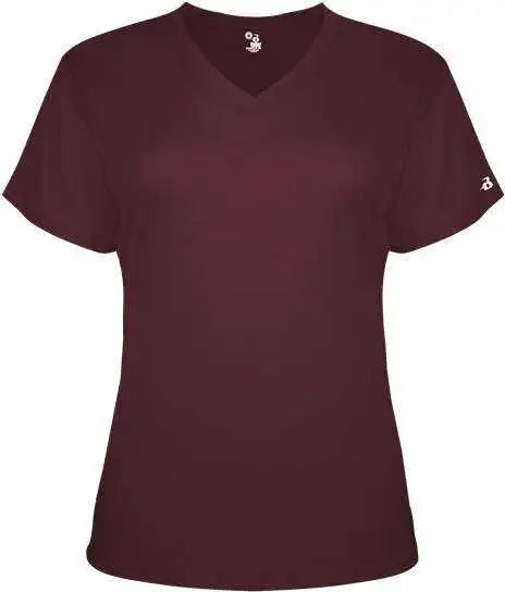 Badger Sport 4962 Tri-blend Ladies’ V-neck Tee - Maroon