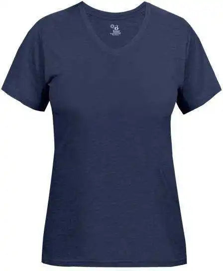 Badger Sport 4962 Tri Blend Ladies’ v Neck Tee Navy