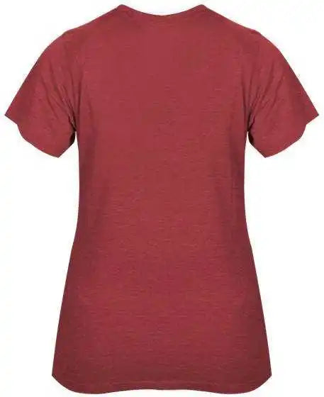 Badger Sport 4962 Tri Blend Ladies’ v Neck Tee Red Heather