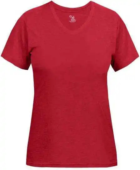 Badger Sport 4962 Tri-blend Ladies’ V-neck Tee - Red