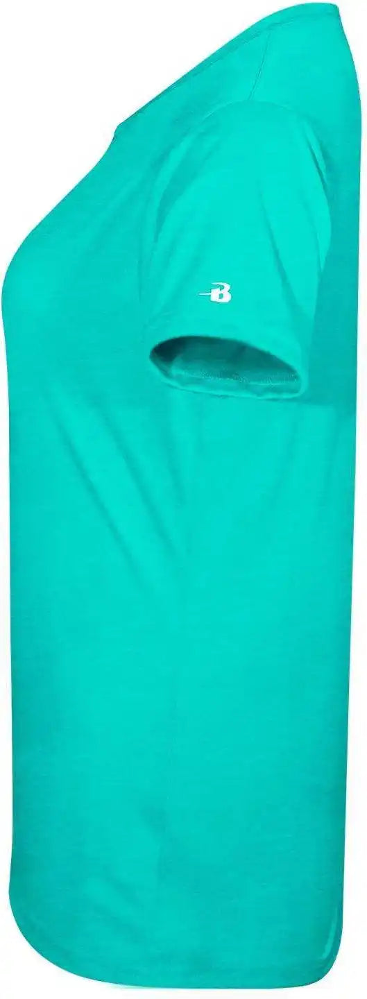 Badger Sport 4962 Tri Blend Ladies’ v Neck Tee Turquoise