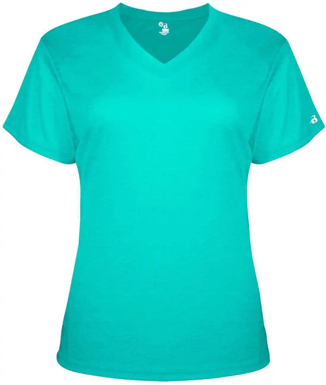 Badger Sport 4962 Tri Blend Ladies’ v Neck Tee Turquoise