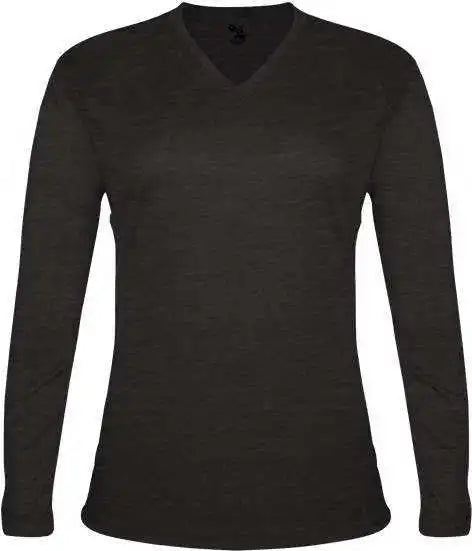 Badger Sport 4964 Tri-blend L/s Ladies Tee - Black