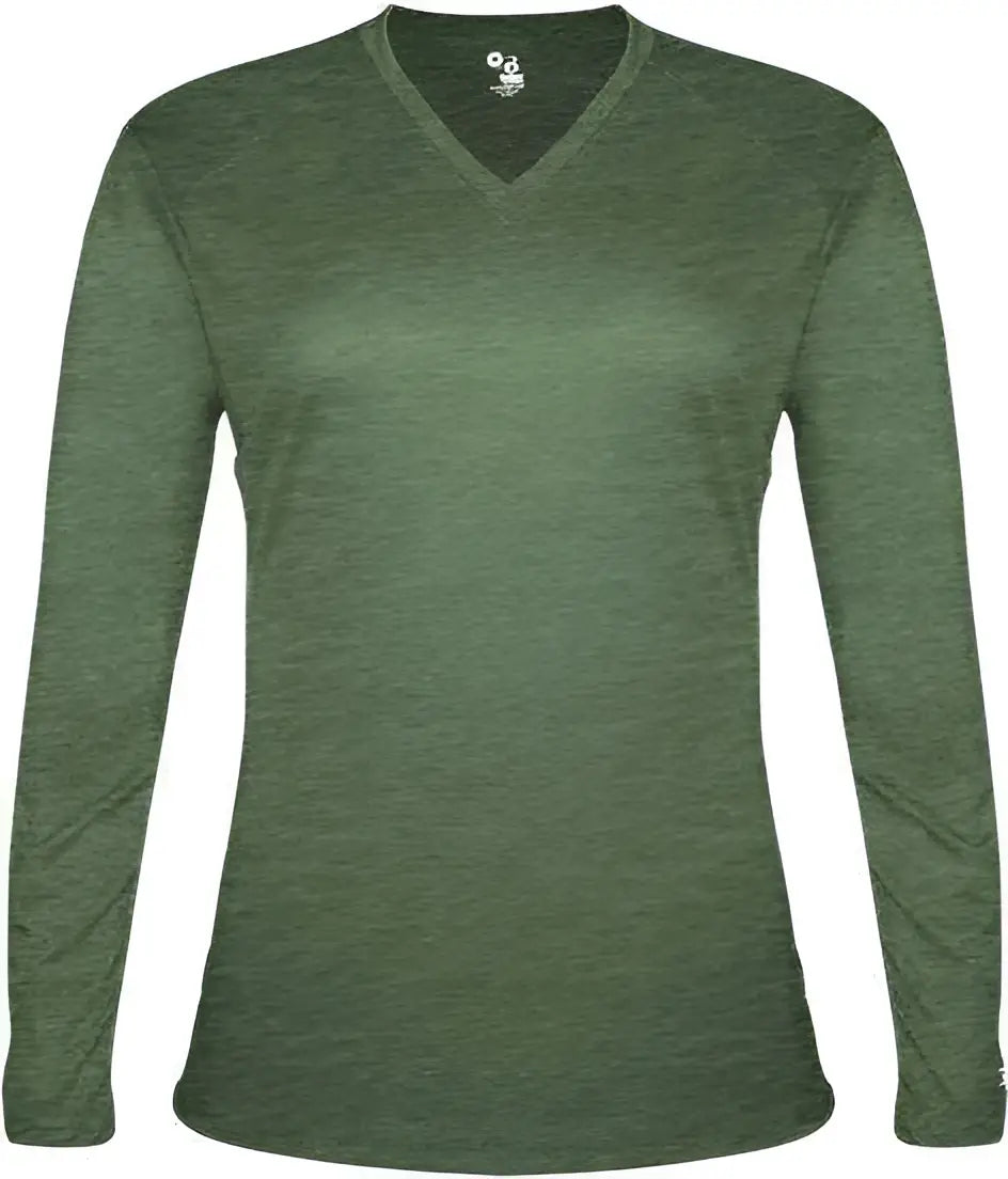 Badger Sport 4964 Tri-blend L/s Ladies Tee - Forest Heather