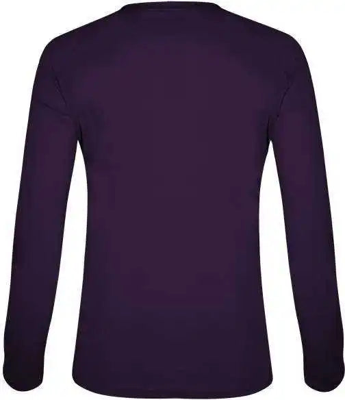 Badger Sport 4964 Tri-blend L/s Ladies Tee - Maroon Heather