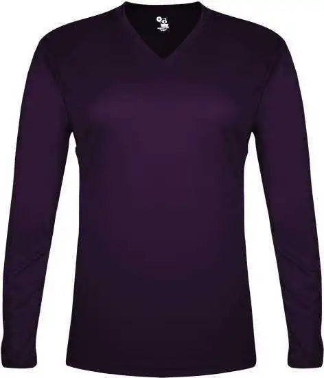 Badger Sport 4964 Tri-blend L/s Ladies Tee - Maroon Heather