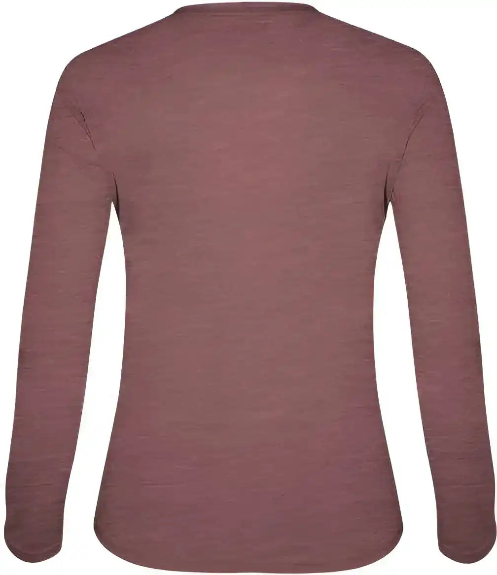 Badger Sport 4964 Tri Blend L/s Ladies Tee Maroon Heather