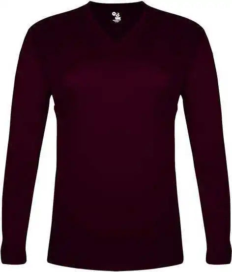 Badger Sport 4964 Tri Blend L/s Ladies Tee Maroon