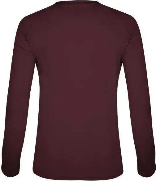 Badger Sport 4964 Tri Blend L/s Ladies Tee Maroon