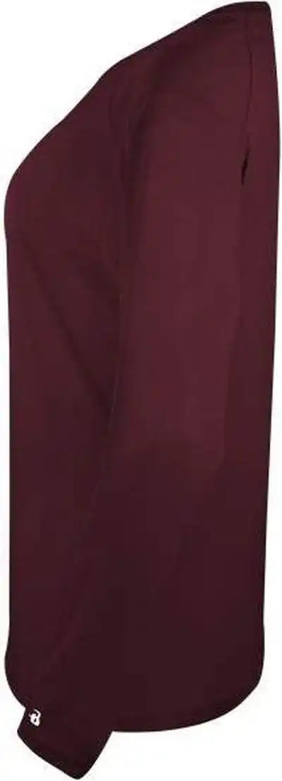 Badger Sport 4964 Tri Blend L/s Ladies Tee Maroon