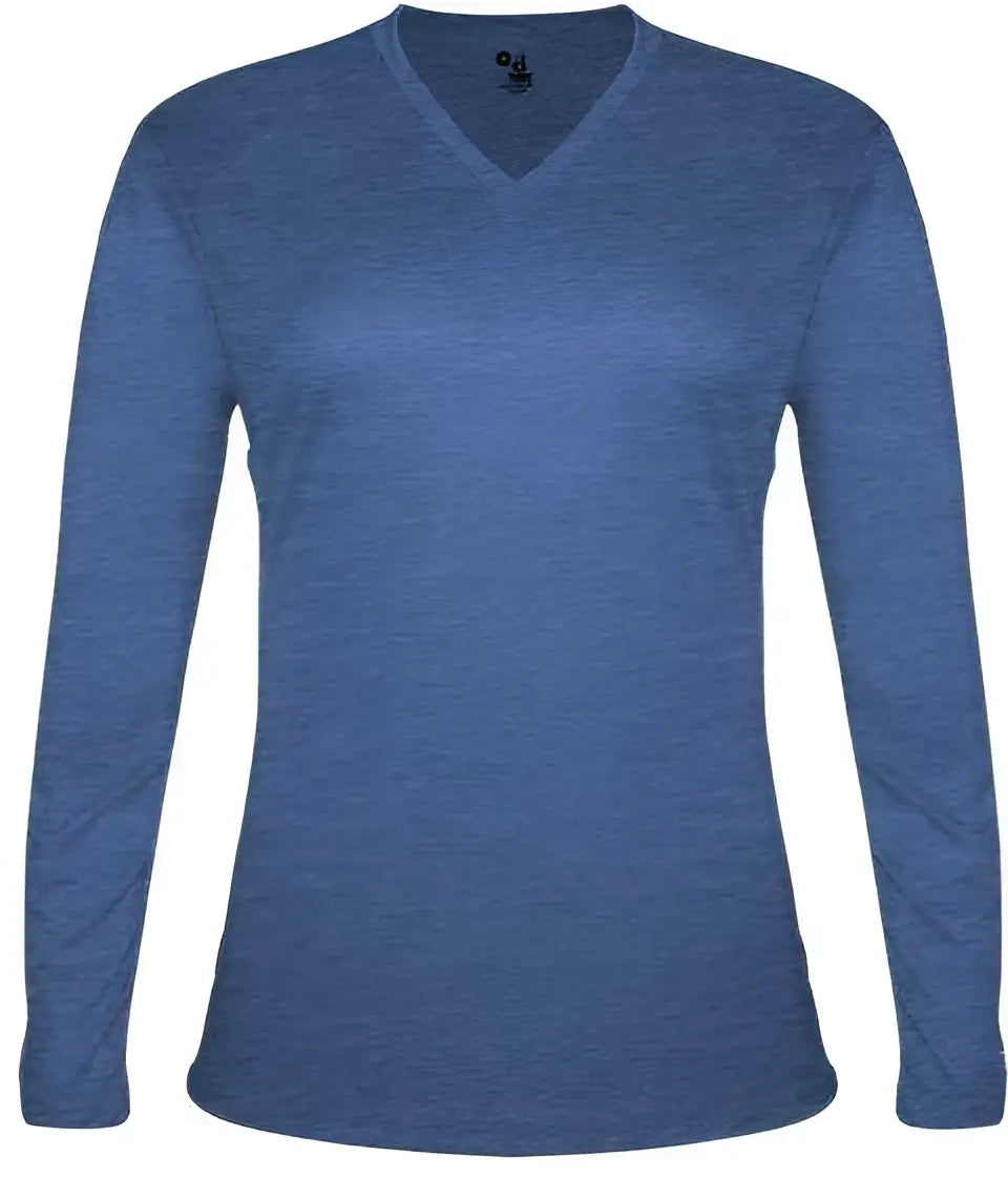 Badger Sport 4964 Tri-blend L/s Ladies Tee - Royal Heather