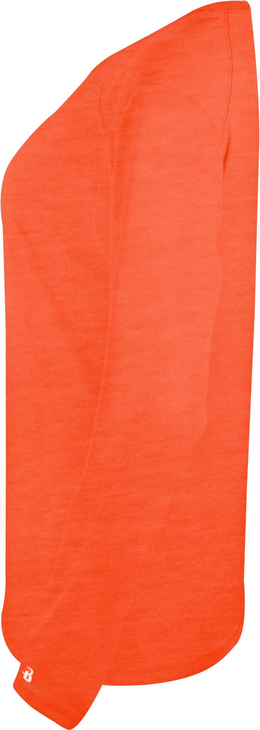Badger Sport 4964 Tri-blend Ladies V-neck L/s Tee - Burnt Orange Heather