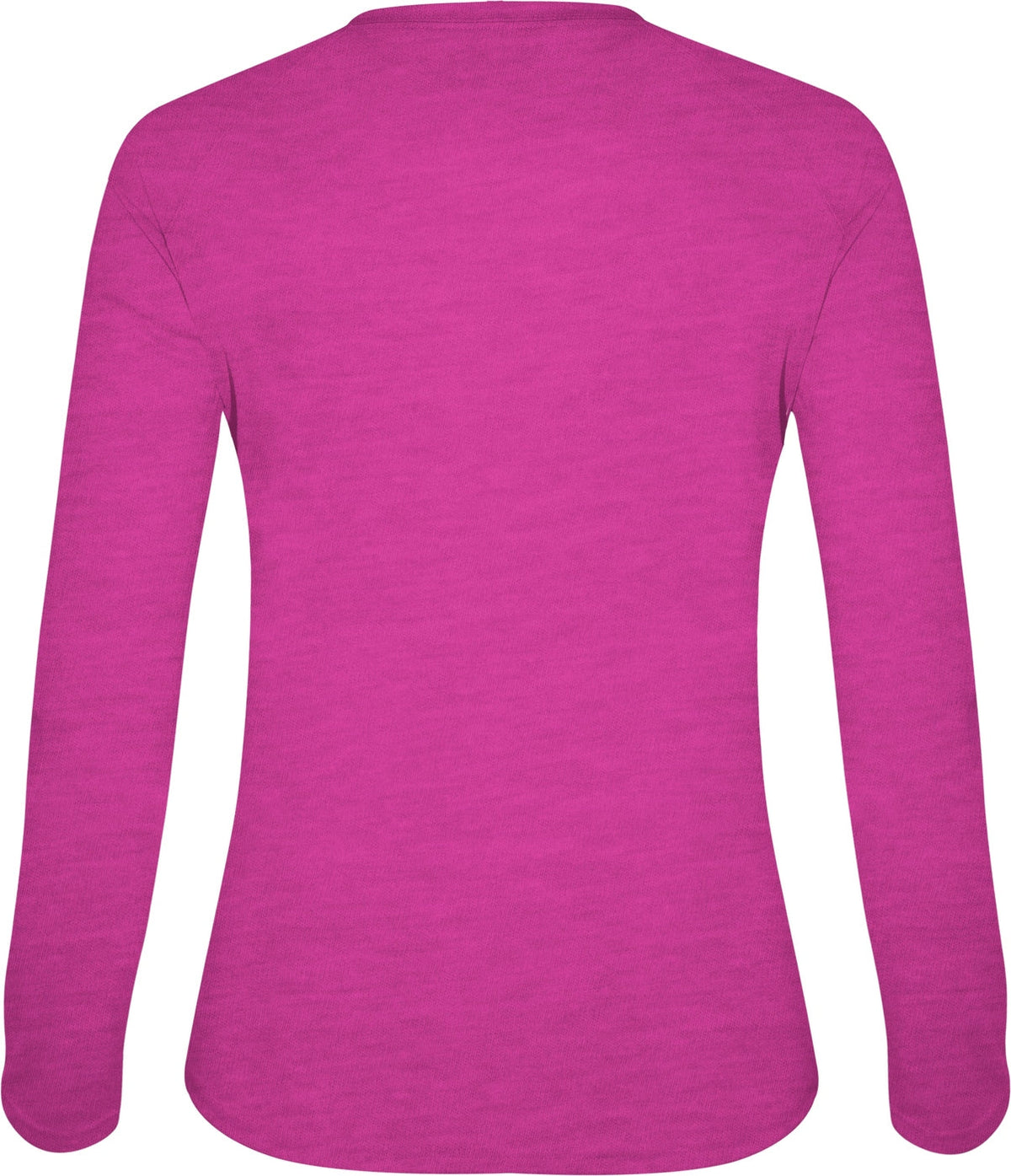 Badger Sport 4964 Tri-blend Ladies V-neck L/s Tee - Hot Pink Heather