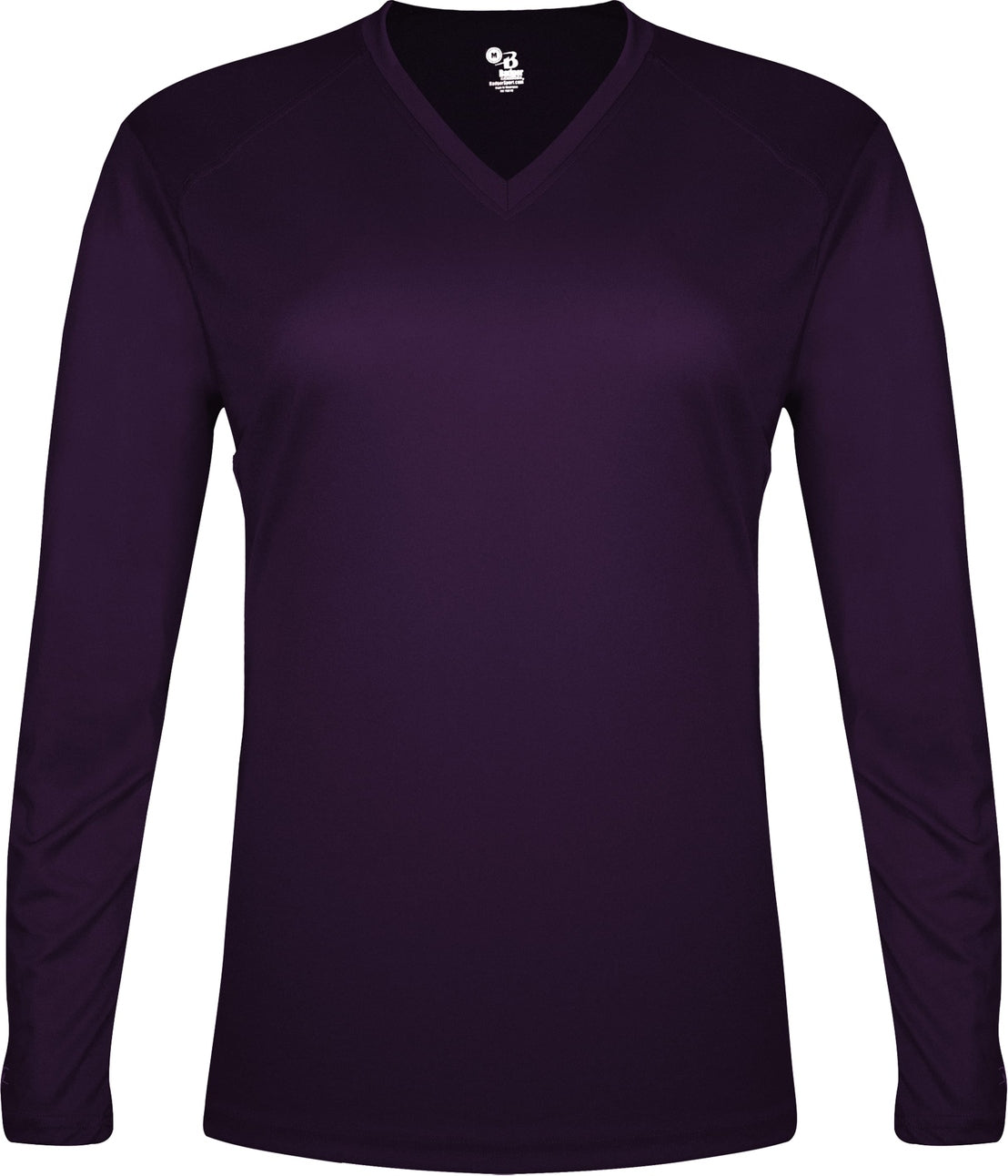 Badger Sport 4964 Tri-blend Ladies V-neck L/s Tee - Purple - Xs