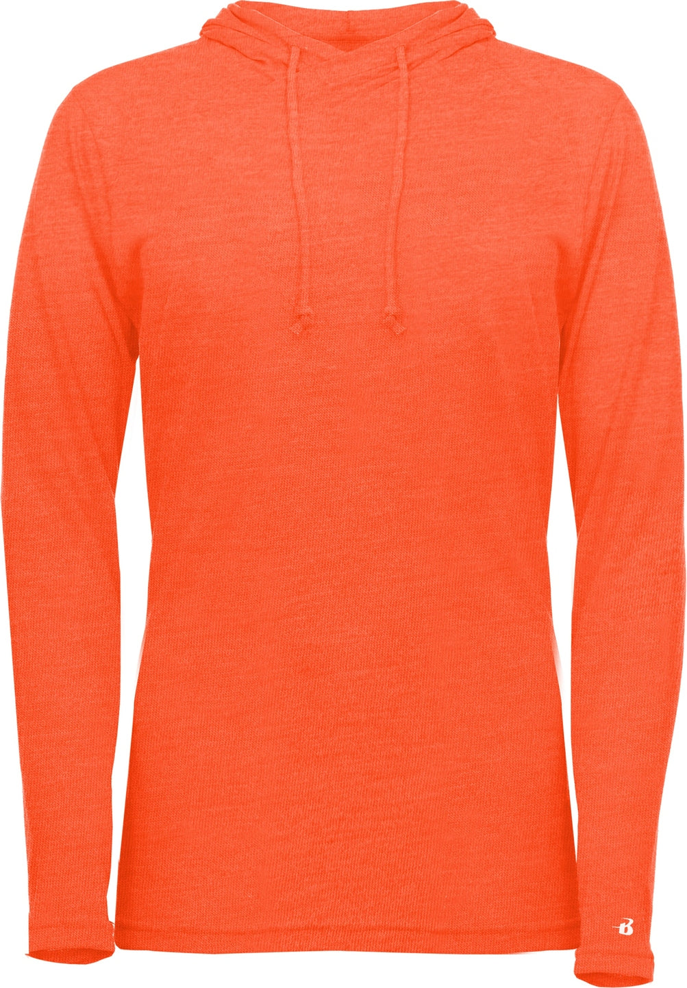 Badger Sport 4965 Tri-blend Surplice Women’s Hooded Tee - Burnt Orange Heather - Ladies Xs