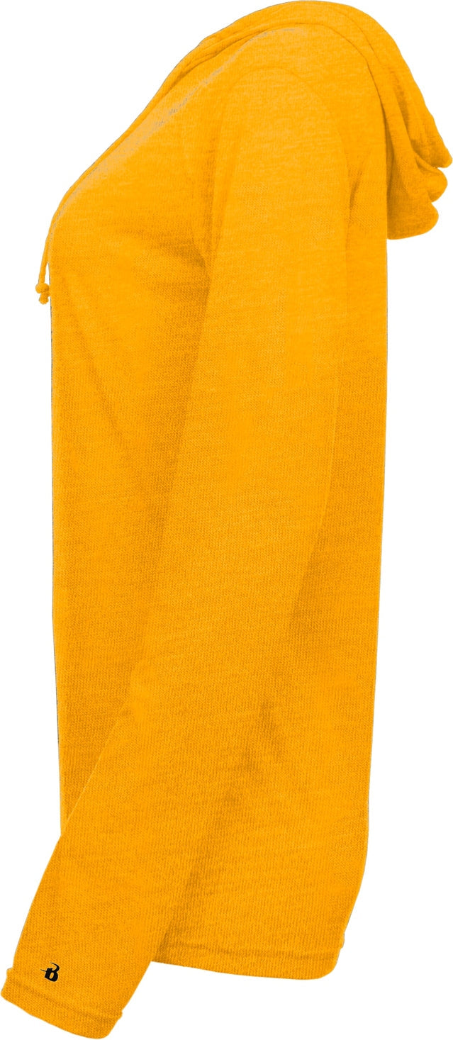 Badger Sport 4965 Tri-blend Surplice Women’s Hooded Tee - Gold Heather
