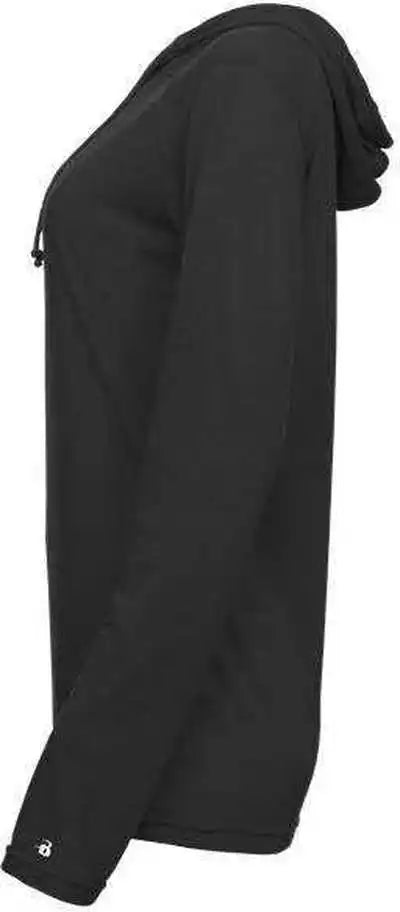 Badger Sport 496500 Tri Blend Surplice Women’s Hoodie Tee Black