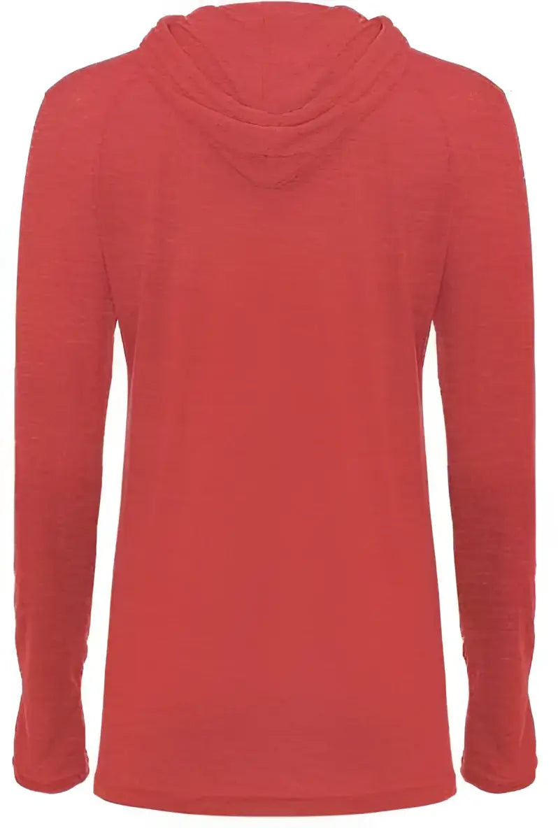 Badger Sport 496500 Tri-blend Surplice Women’s Hoodie Tee - Red Heather