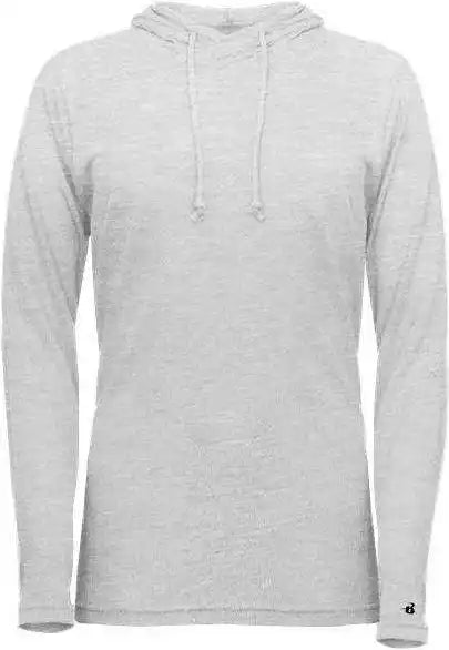 Badger Sport 496500 Tri-blend Surplice Women’s Hoodie Tee - White
