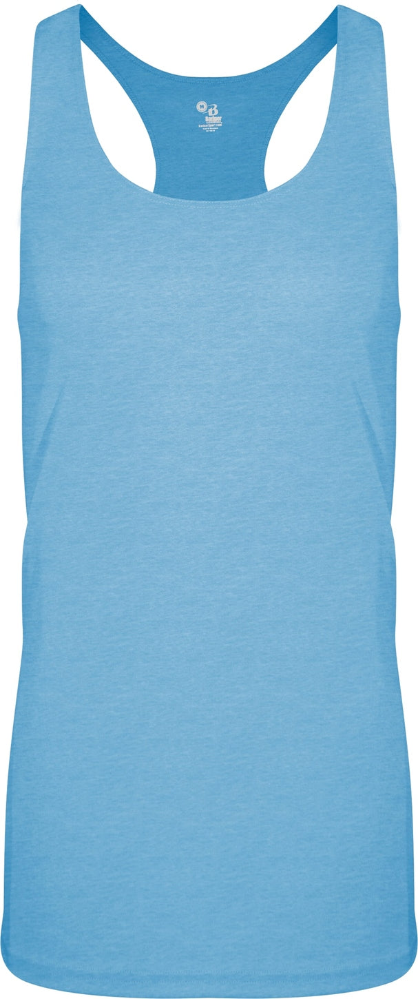Badger Sport 4966 Tri-blend Ladies Racerback Tank - Columbia Blue Heather