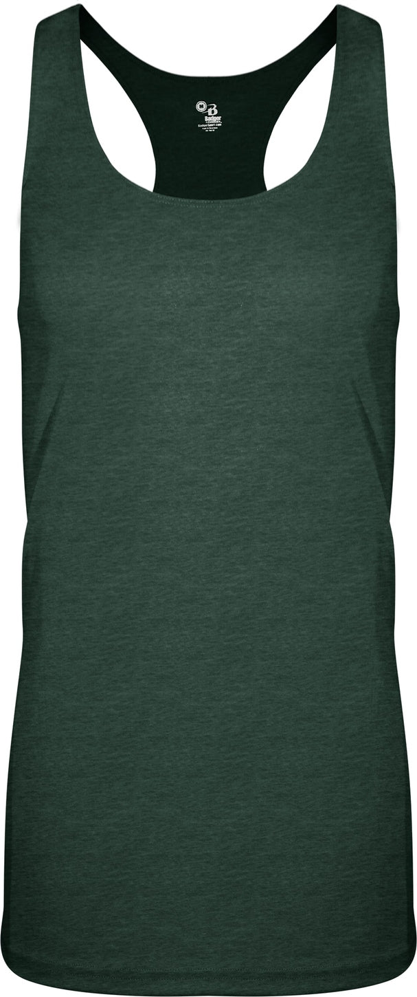 Badger Sport 4966 Tri-blend Ladies Racerback Tank - Forest Heather - s